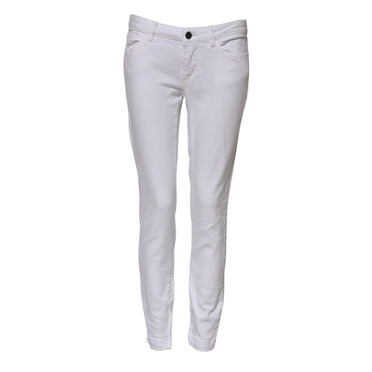 Dolce & Gabbana White Cotton Low Waist Skinny Denim Jeans PAN75638-40