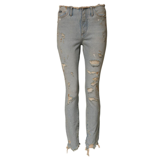 Dolce & Gabbana Light Blue High Waist Skinny Denim Jeans PAN75687-40