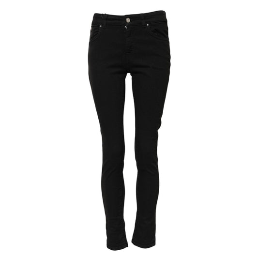 Dolce & Gabbana Black Cotton Skinny Mid Waist Denim Jeans PAN75950-38