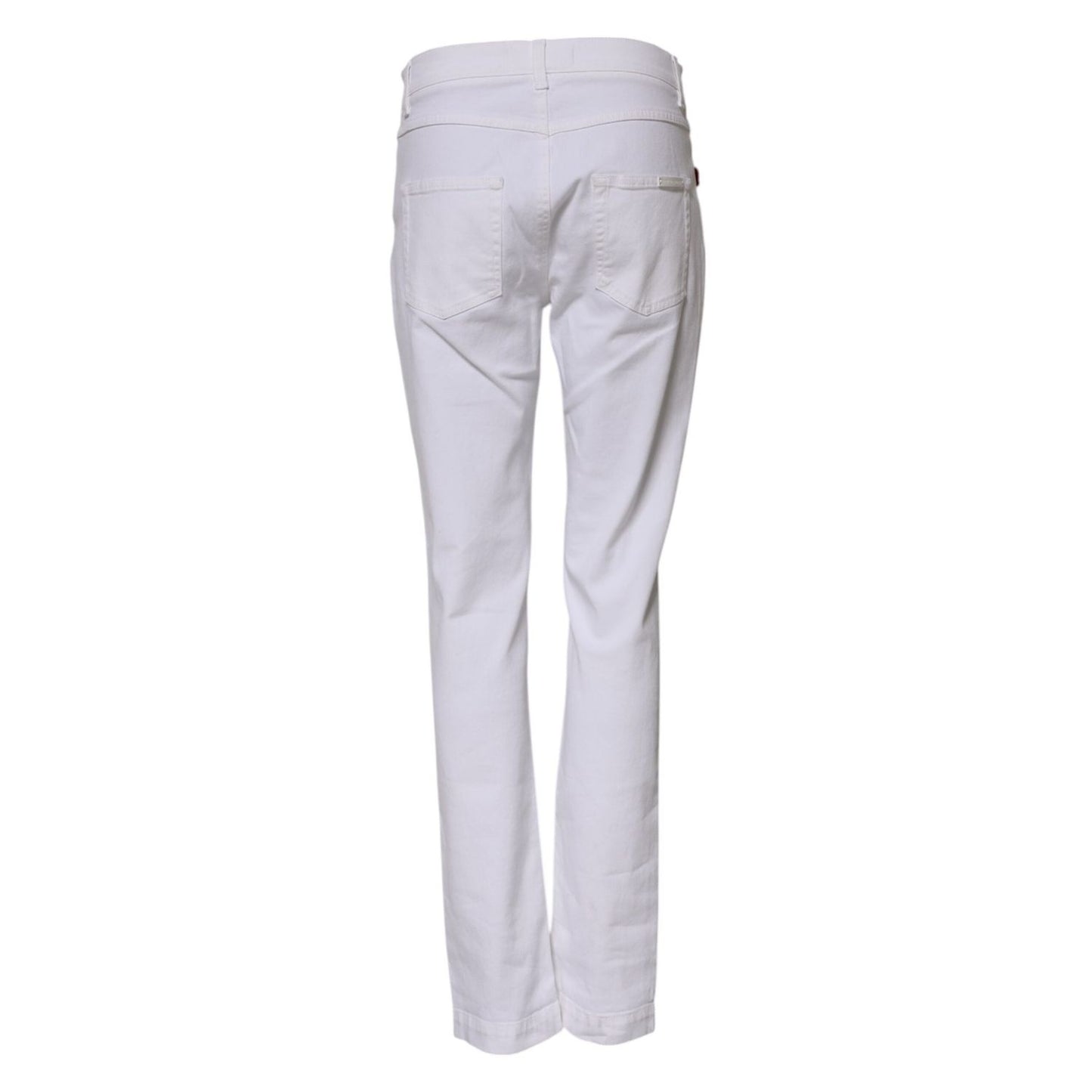 Dolce & Gabbana White Floral Embroidery GIRLY Denim Jeans PAN76500-42