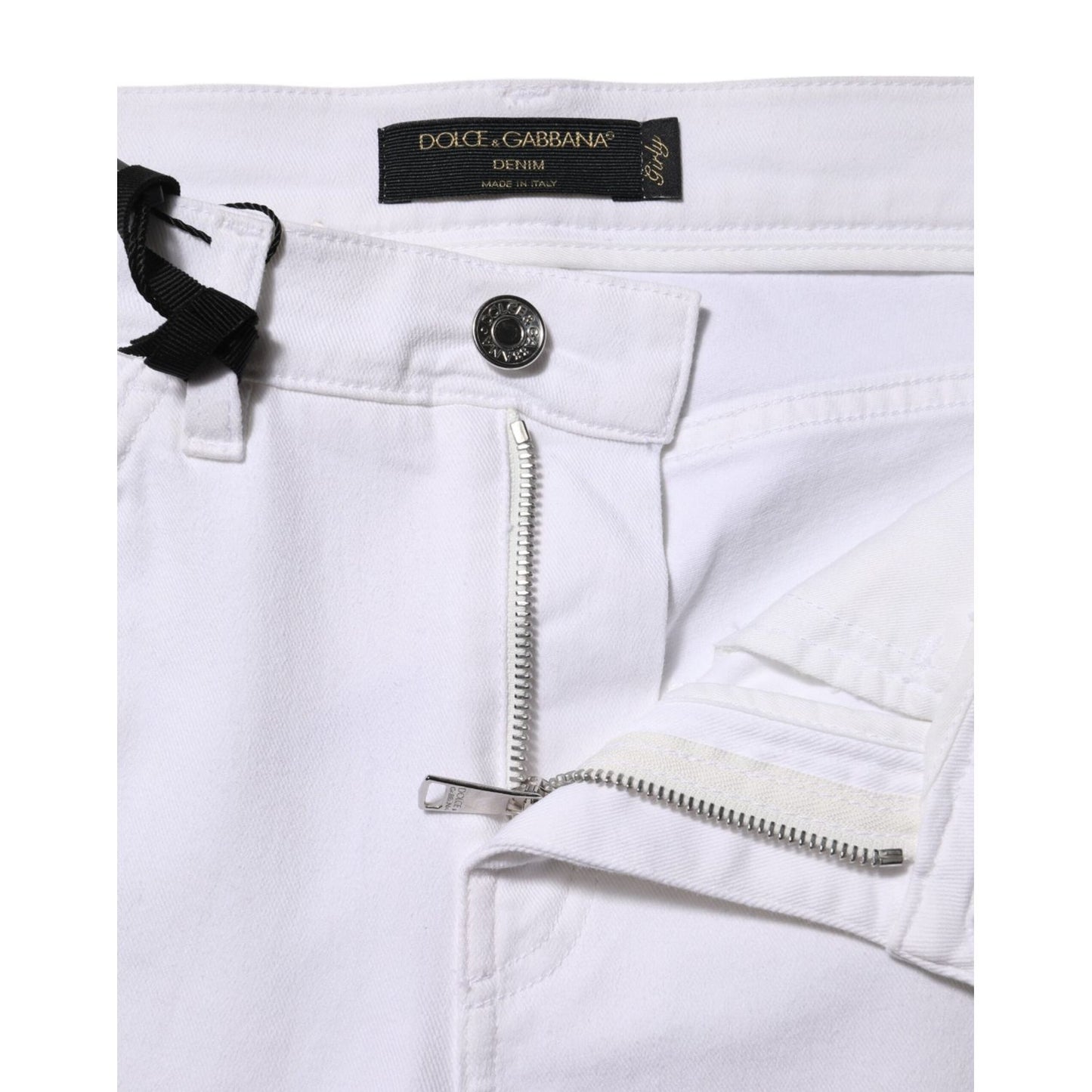 Dolce & Gabbana White Floral Embroidery GIRLY Denim Jeans PAN76500-42
