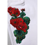 Dolce & Gabbana White Floral Embroidery GIRLY Denim Jeans PAN76500-42
