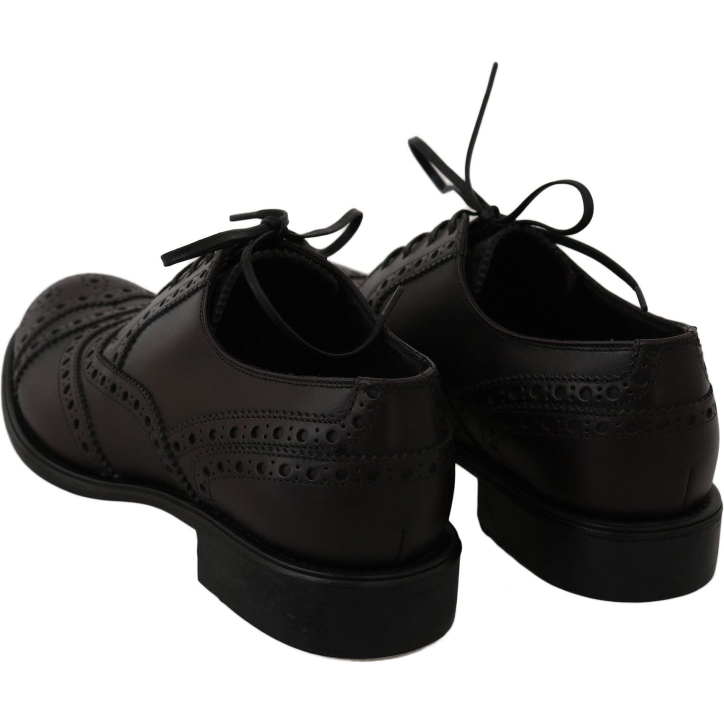 Dolce & Gabbana Black Leather Wingtip Oxford Dress Shoes MV2367-39