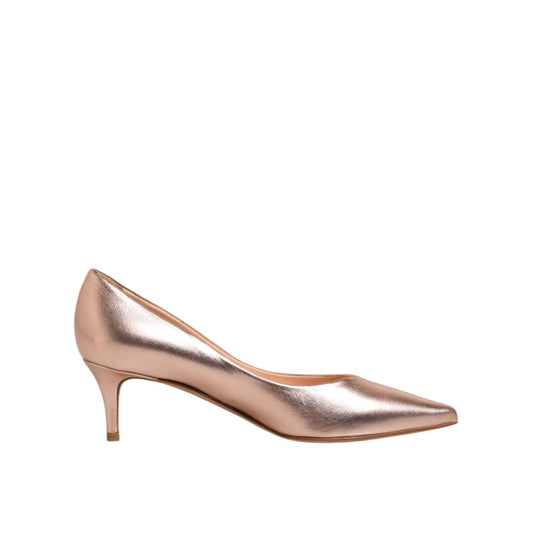 Prosperine Pink Leather Pumps Stiletto Heels Slip On Shoes