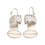 ASH White Block Heeled Studded Quarter Strap Sandals Shoes LA12600-40