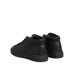 HIDE & JACK Black Leather Lace Up Mid Top Sneakers Shoes LA12568-37