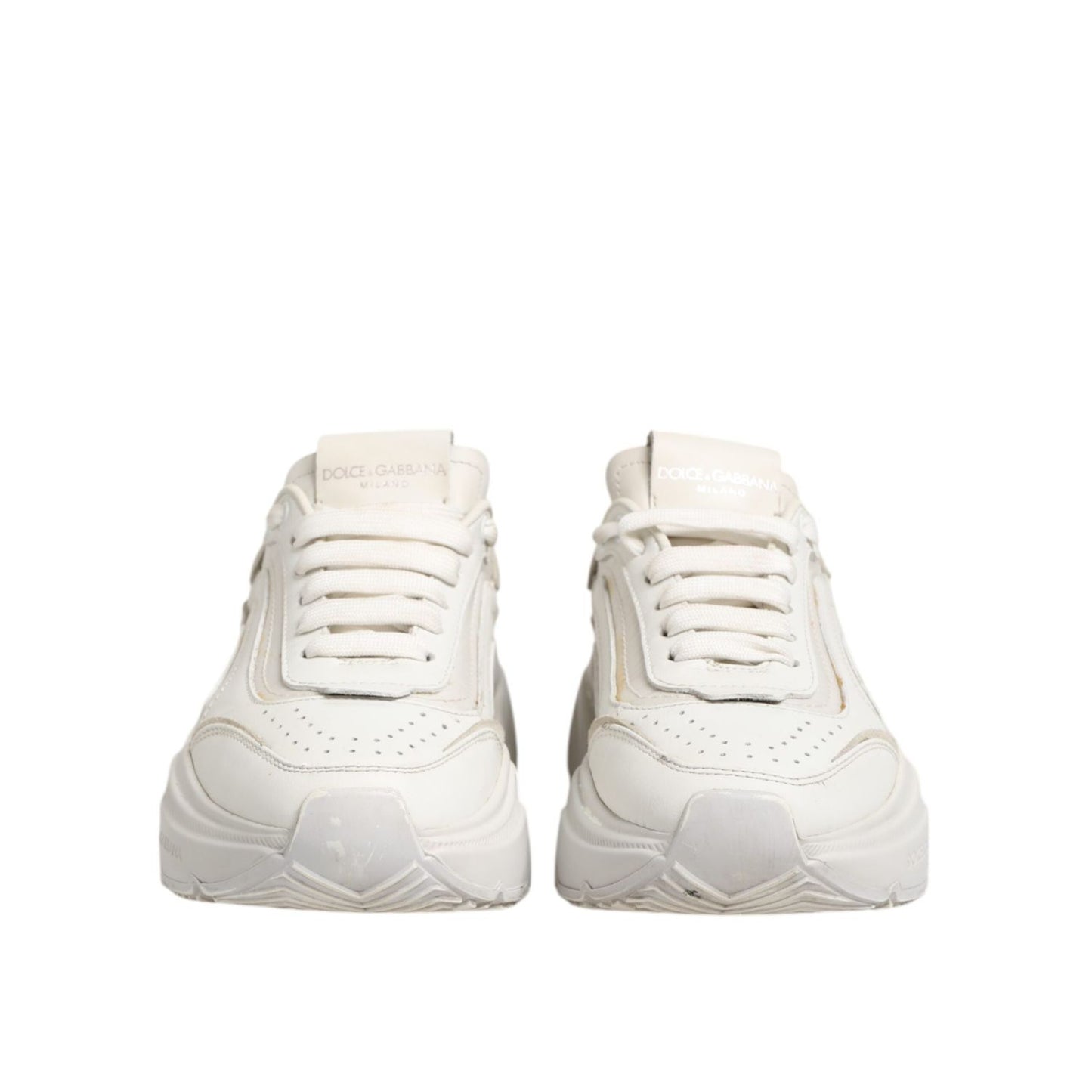 Dolce & Gabbana White DAYMASTER Calf Leather Sneakers Shoes LA12711-37