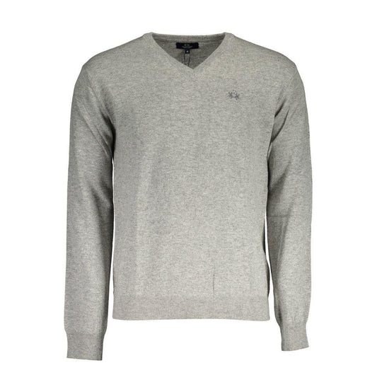 La Martina Gray Wool Sweater LA-17160-L