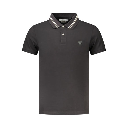 Guess Jeans Black Cotton Polo Shirt GU-39070-L