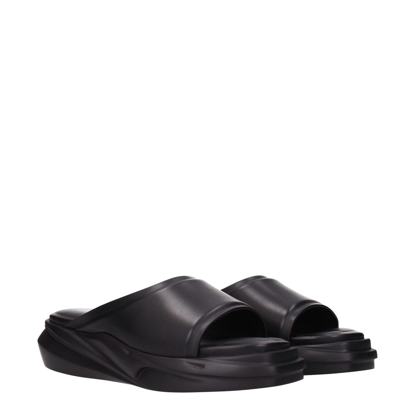 Alyx Black Leather Slippers 1728,75667636384,Alyx,Black,EU42/US9,EU44/US11,Men,New with tags,Sandals - Shoes,Shoes,Slippers - Sandals - Shoes