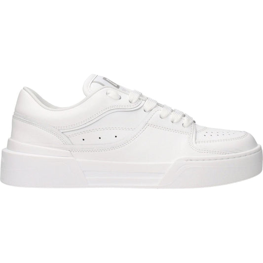 Dolce & Gabbana White Leather Low Tops DO-8547215540489-EU35/US5