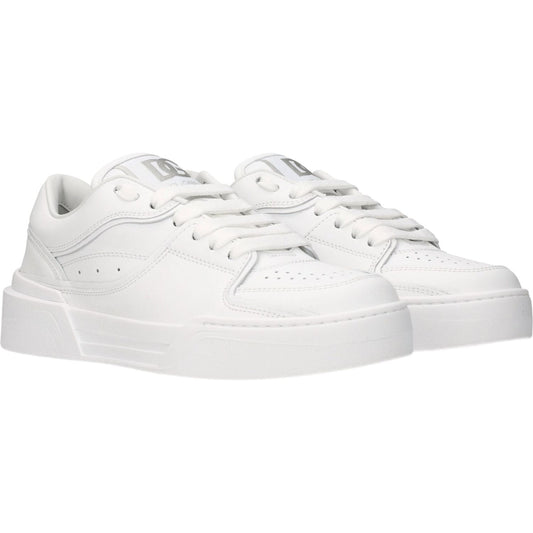 Dolce & Gabbana White Leather Low Tops DO-8547215540489-EU35/US5