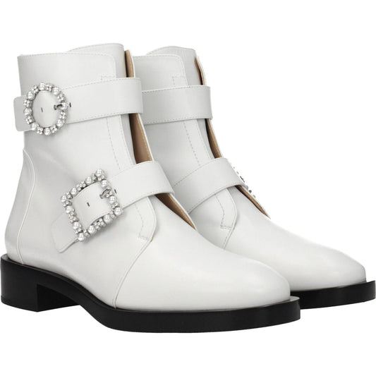 Stuart Weitzman White Leather Ankle Boots ST-8547258237193-EU37.5/US7.5