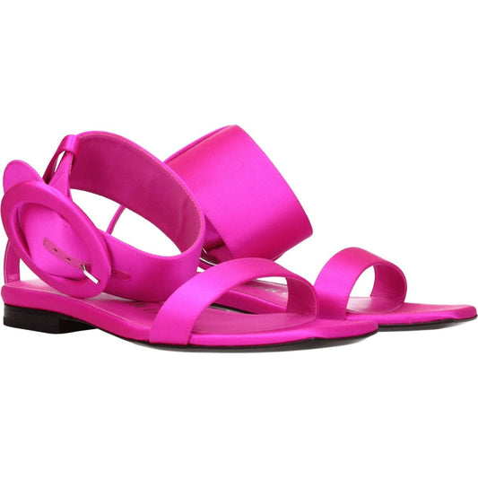 The Attico Pink Satin Flat Sandals TH-8547287073033-EU36/US6