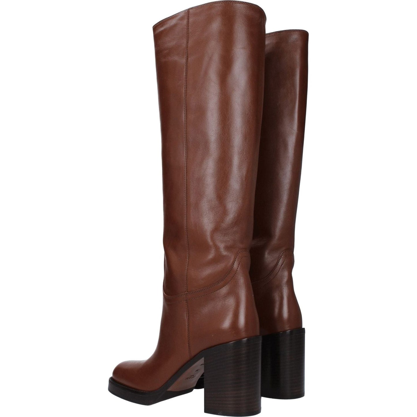 Prada Brown Leather High Heel Boots PR-8547437248777-EU39/US9