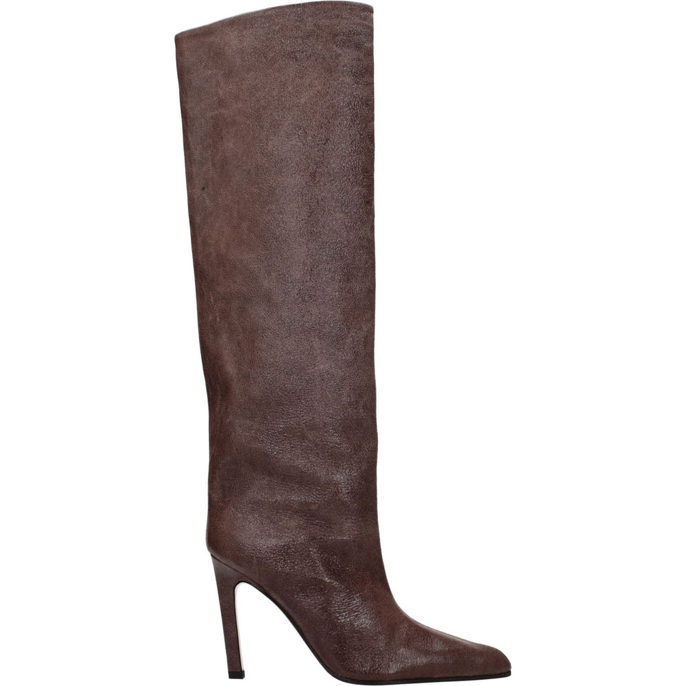 Paris Texas Brown Leather High Heel Boots PA-8547457859849-EU36/US6