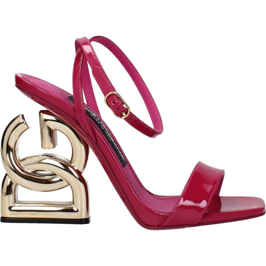 Dolce & Gabbana Pink Leather Stiletto Heels Sandals DO-8597847048457-EU35.5/US5.5