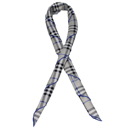 Burberry Gray Silk Foulard 1728,75667636384,Accessories,Burberry,Foulards - Scarves - Accessories,Gray,New with tags,Scarves - Accessories,Women