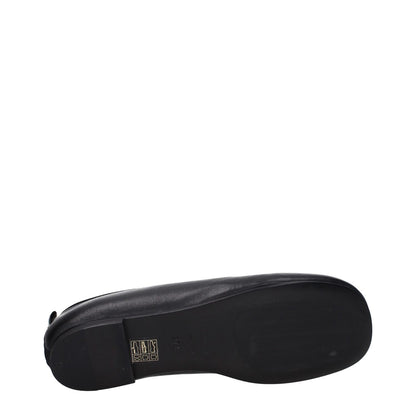 Premiata Black Leather Slip-On Loafers