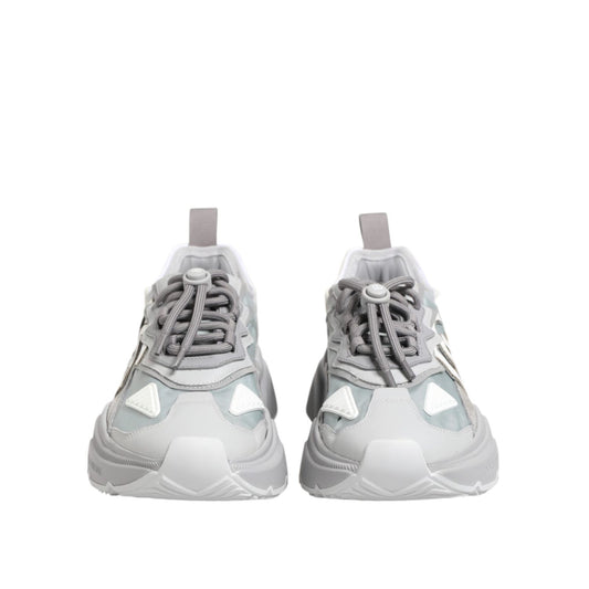 Dolce & Gabbana Gray Silver Daymaster Low Top Sneakers Shoes