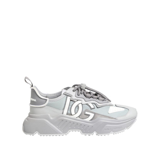 Dolce & Gabbana Gray Silver Daymaster Low Top Sneakers Shoes