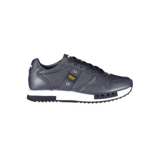 Blauer Blue Polyurethane Men's Sneaker 1728,67403481248,Athletic - Sneakers - Shoes,Blauer,Blue,EU40/US7,EU42/US9,EU43/US10,EU44/US11,EU45/US12,Men,New with tags,Shoes,Sneakers - Shoes