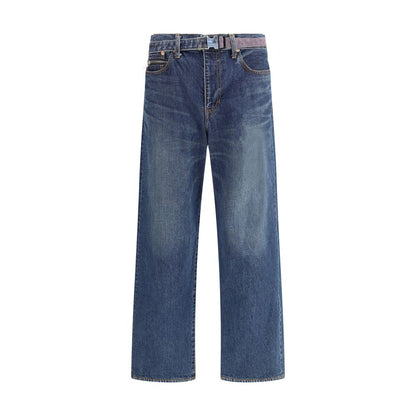 Sacai Blue Cotton Jeans Denim