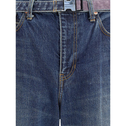 Sacai Blue Cotton Jeans Denim