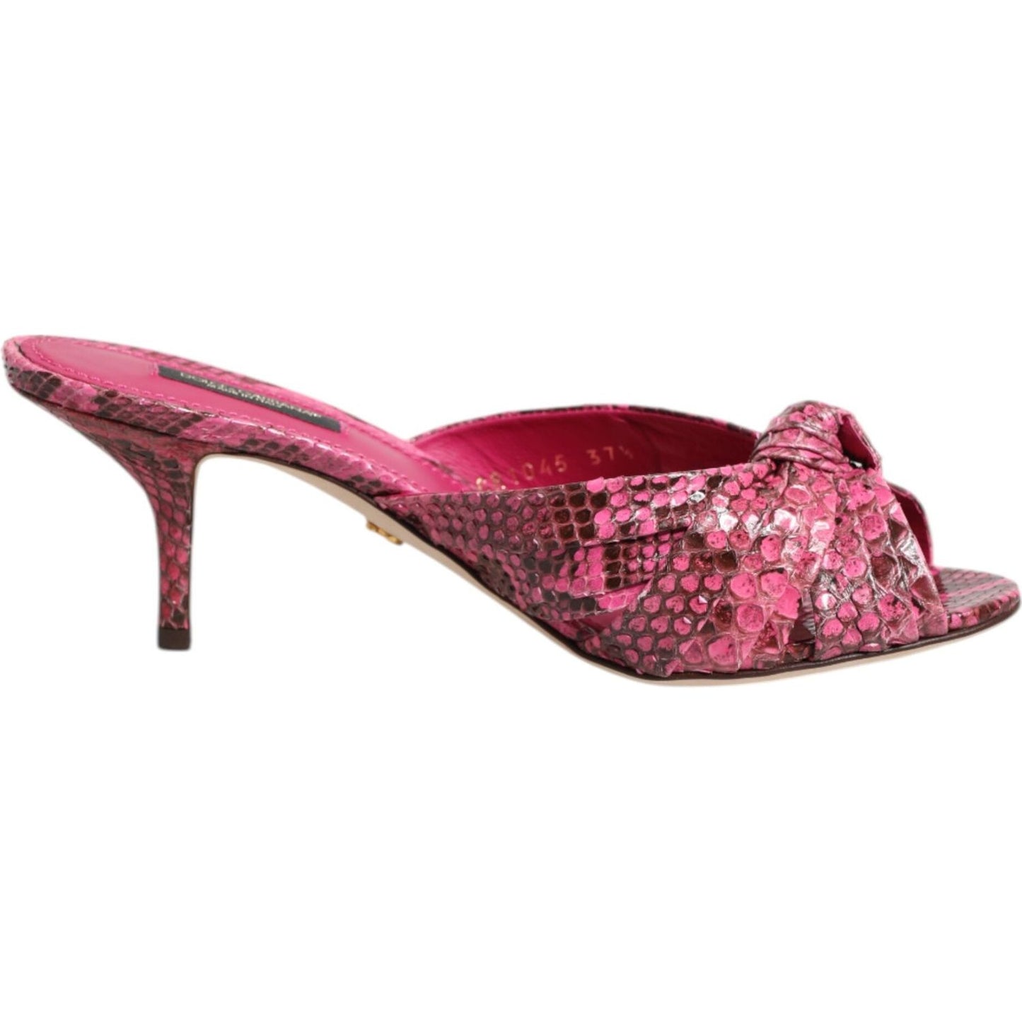 Dolce & Gabbana Pink Leather Heels Slides Sandals Shoes LA11470-36