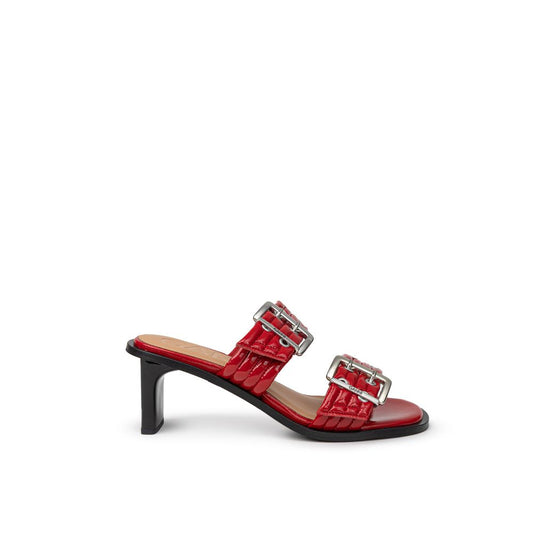 Ganni Red Leather Sandal GA-9998665-EU40/US10