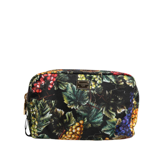 Dolce & Gabbana Multicolor Grape Print Clutch Logo Plaque Pouch Bag Dolce & Gabbana