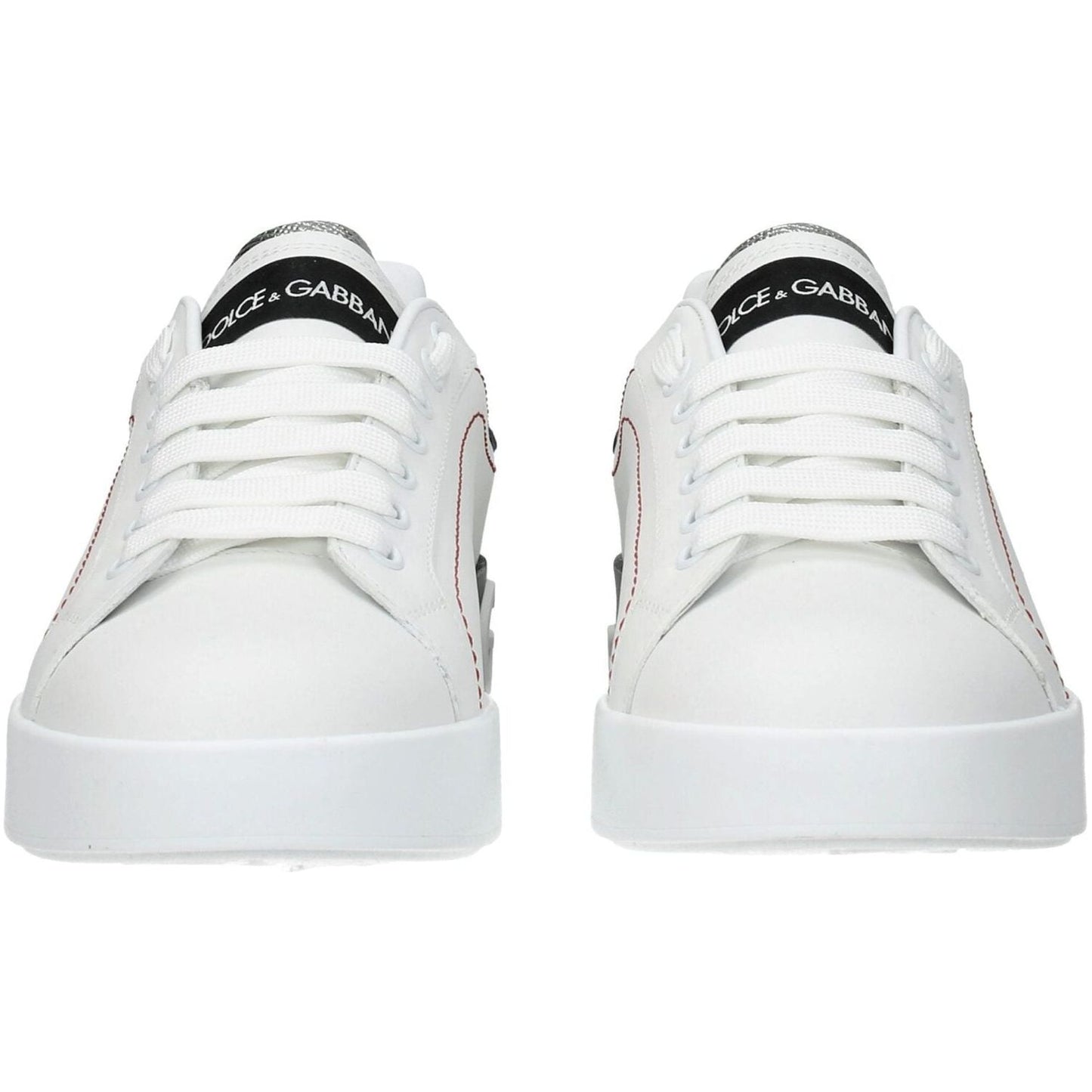 Dolce & Gabbana White Leather Low Tops DO-8547144499465-EU35.5/US5.5