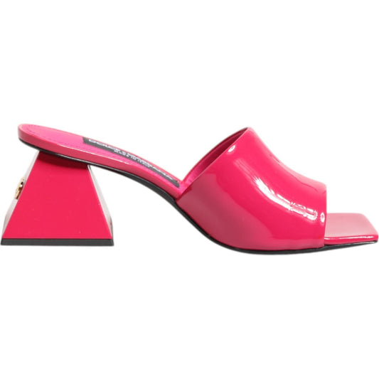 Dolce & Gabbana Pink Open Toe Block Heel Mules Sandals Shoes LA12909-35