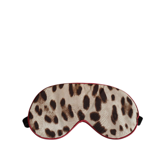 Dolce & Gabbana Brown Leopard Print Silk Women Accessory Sleep Eye Mask