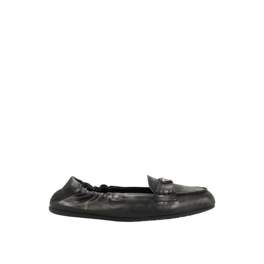 Prada Vintage-effect Leather Loafers