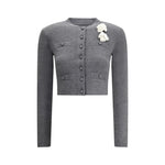 Self-Portrait Crocheted flower Cardigan SE-AW25010CBGRGREY-L