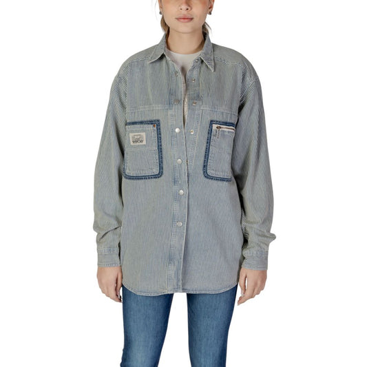 Replay Blue Cotton Blouse 1728,71956299936,Blouses - Shirts - Clothing,Blue,Clothing,IT40|S,New with tags,Replay,Shirts - Clothing,Women