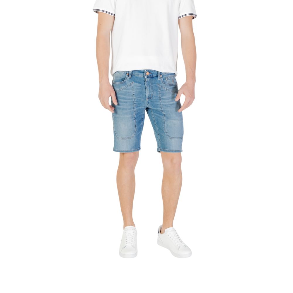 Jeckerson Light Blue Cotton Bermuda Shorts
