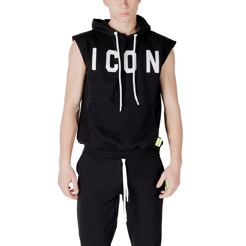 Icon Black Cotton Hoodie 1728,71956299936,Black,Clothing,Hoodies - Sweaters - Clothing,Icon,IT42 | XS,IT44 | S,IT46 | M,Men,New with tags,Sweaters - Clothing