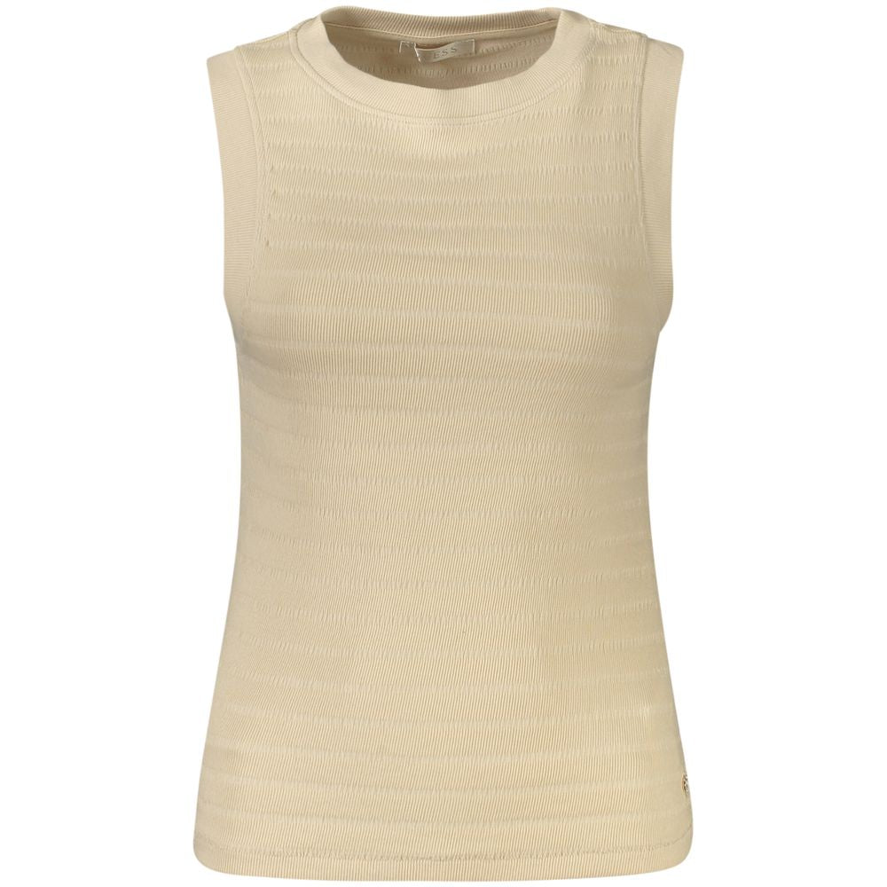 Guess Jeans Beige Cotton Women Tank Top