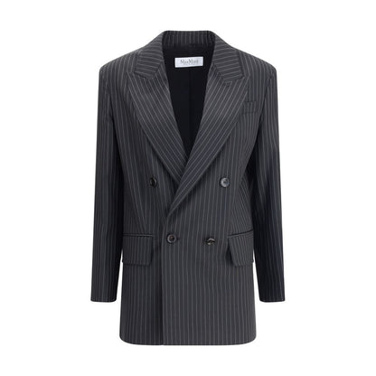 Max Mara Black Fleece Wool Blazer