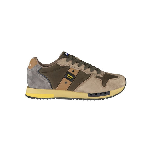 Blauer Green Leather Men Sneaker 1728,67403481248,Athletic - Sneakers - Shoes,Blauer,EU41/US8,EU43/US10,EU44/US11,EU45/US12,Green,Men,New with tags,Shoes,Sneakers - Shoes