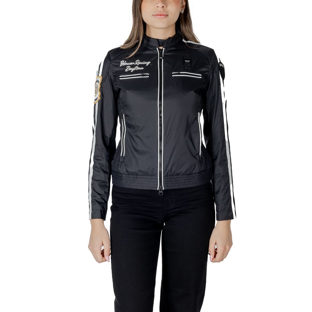 Blauer Black Polyamide Biker Jacket 1728,71956299936,Biker Jackets - Jackets & Coats - Clothing,Black,Blauer,Clothing,IT40|S,Jackets & Coats - Clothing,New with tags,Women