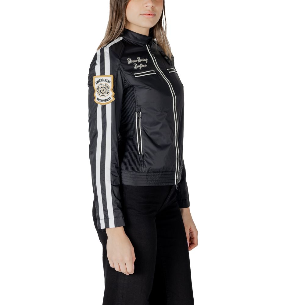 Blauer Black Polyamide Biker Jacket 1728,71956299936,Biker Jackets - Jackets & Coats - Clothing,Black,Blauer,Clothing,IT40|S,Jackets & Coats - Clothing,New with tags,Women