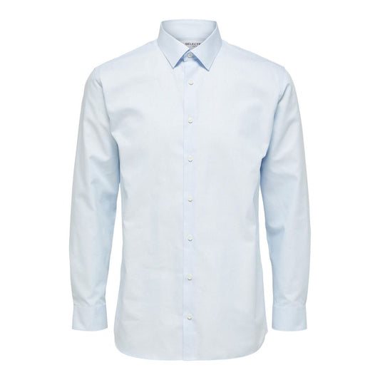 Selected Blue Cotton Dress Shirt 1728,71956299936,Blue,Clothing,Dress Shirts - Shirts - Clothing,IT42 | XS,IT44 | S,Men,New with tags,Selected,Shirts - Clothing