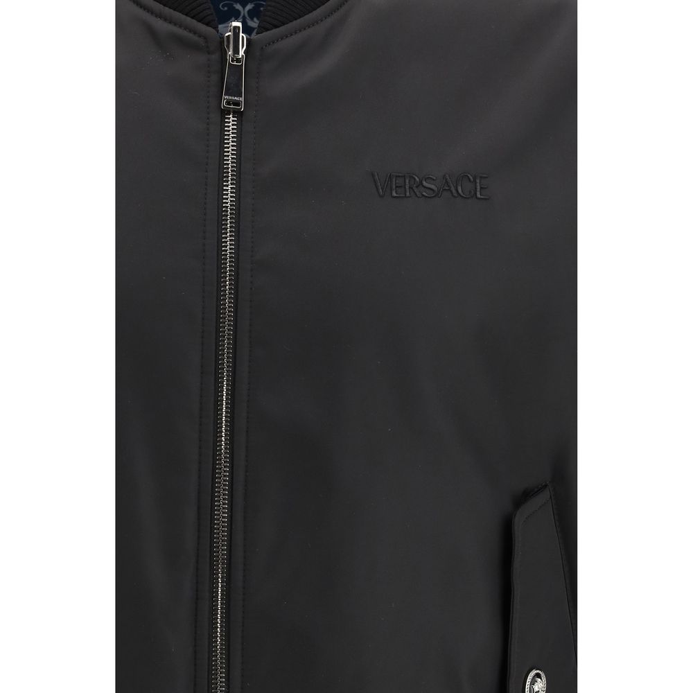 Versace Black Polyamide Bomber 1728,72470364320,Black,Bombers - Jackets & Coats - Clothing,Clothing,IT48 | M,IT50 | L,IT52 | XL,Jackets & Coats - Clothing,Men,New with tags,Versace