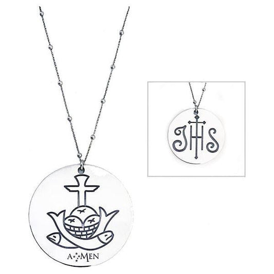 AMEN Mod. IHS - PANI&PESCI GRANDE 55mm BIJOUX,Necklace,Necklaces - Jewellery - Accessories,Unisex