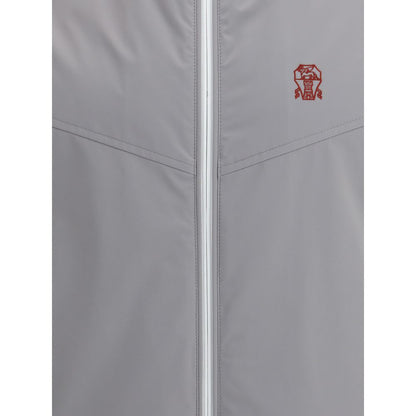 Brunello Cucinelli Gray Polyamide Sleveless Jacket Brunello Cucinelli