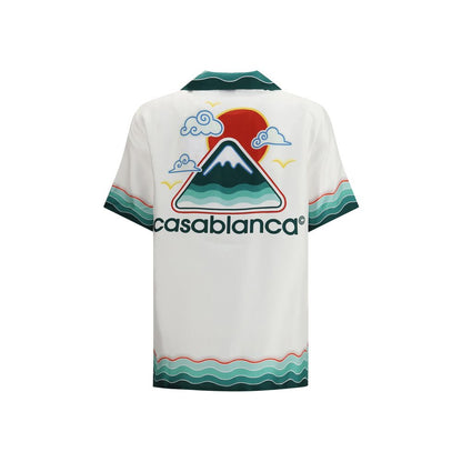 Casablanca White Silk Pattern Shirt