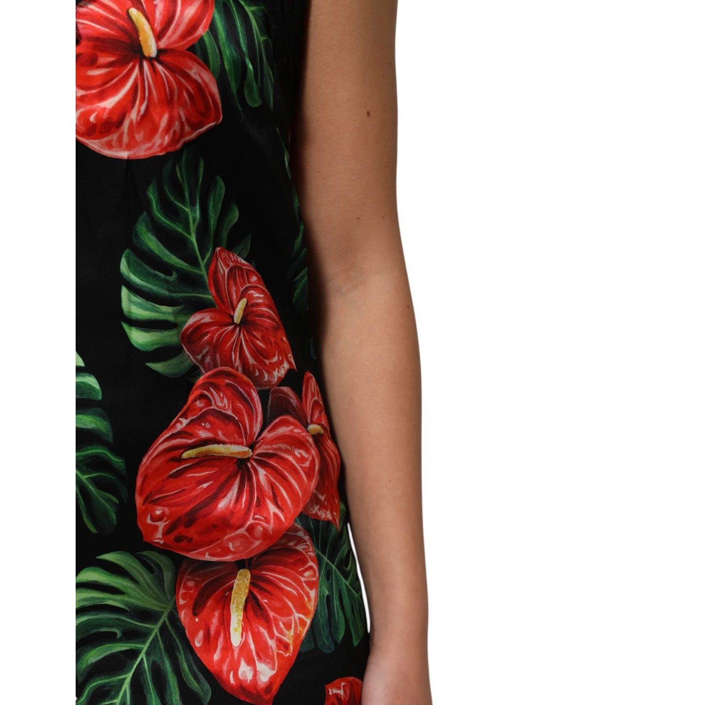 Dolce & Gabbana Black Floral Lace Trim Chemise Lingerie Dress